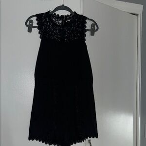 Stylish Black Lace Trim Romper